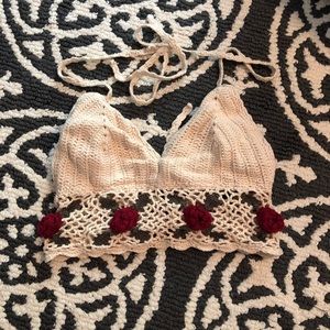 Crochet halter crop top
